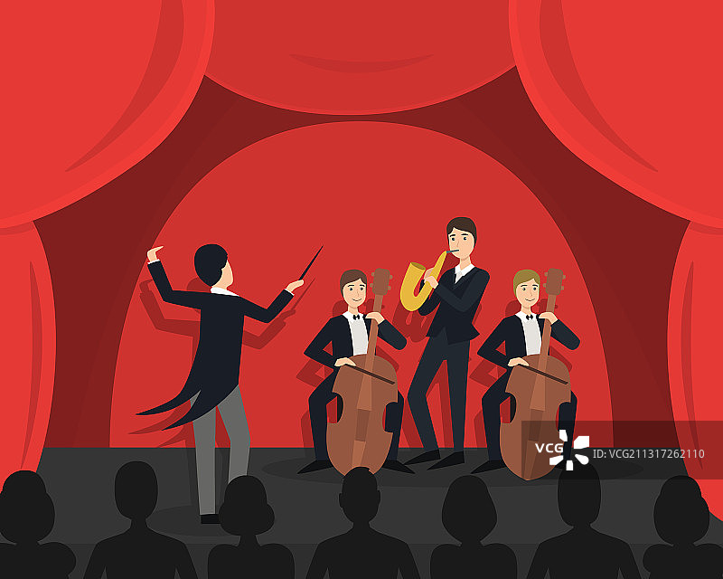 男演员在舞台上表演哑剧图片素材