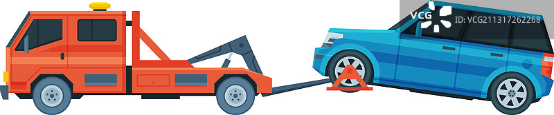 拖车拖走SUV汽车道路救援图片素材