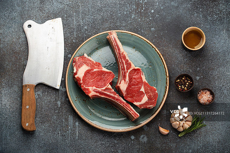 从高角度看肉和肉类图片素材