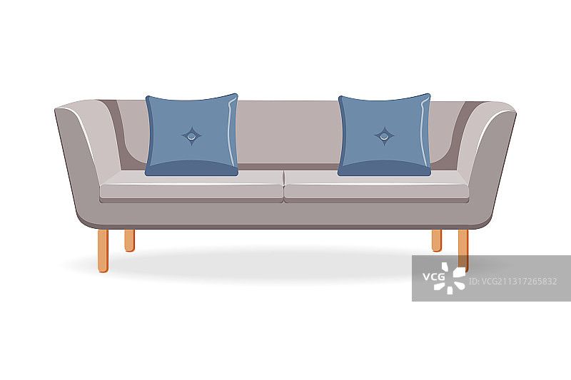 带靠垫的舒适沙发图片素材