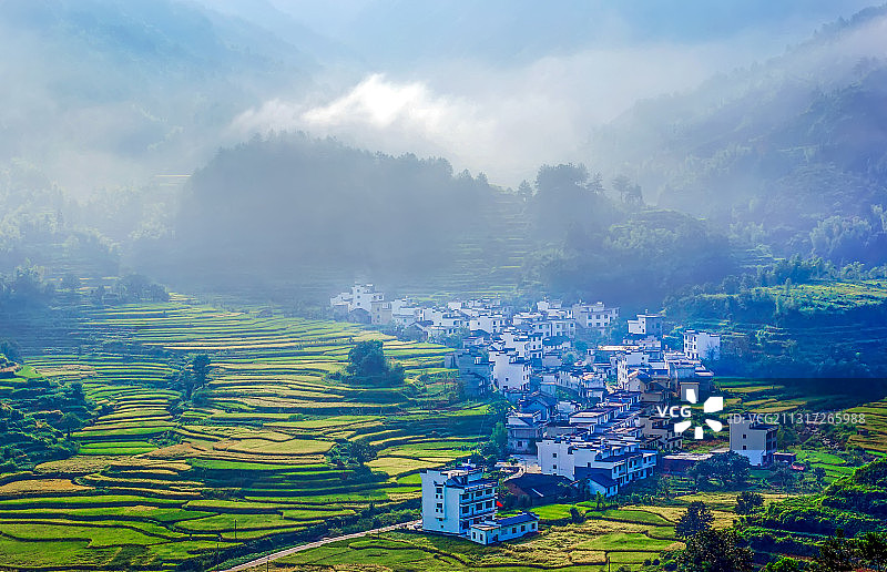 江西婺源篁岭村秋色图片素材