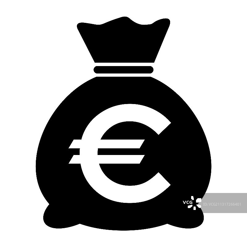 钱袋图标，白色背景，银行概念图片素材