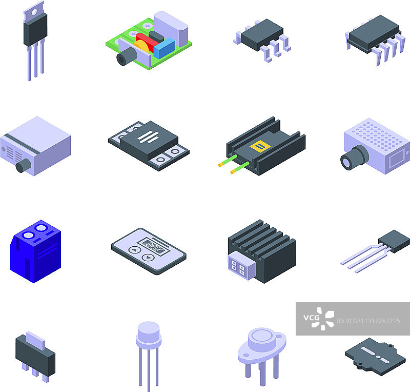 稳压器图标集2.5D风格图片素材