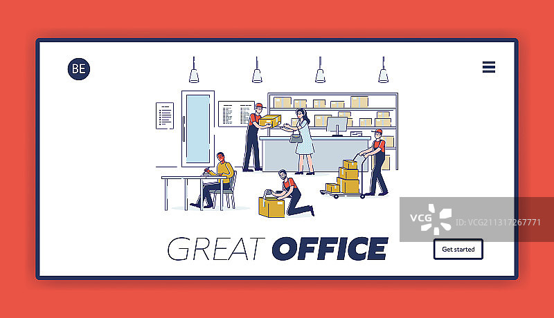 邮政投递服务着陆页图片素材