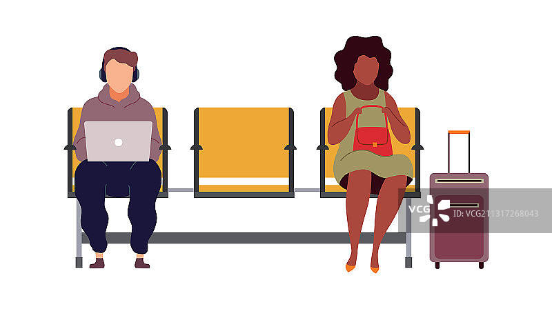 机场到达等候区的人物图片素材