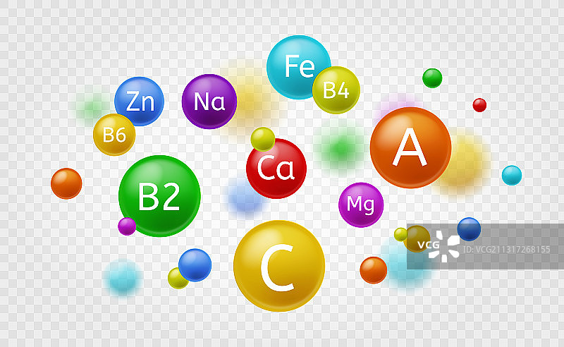 彩色维生素球必需维生素图片素材