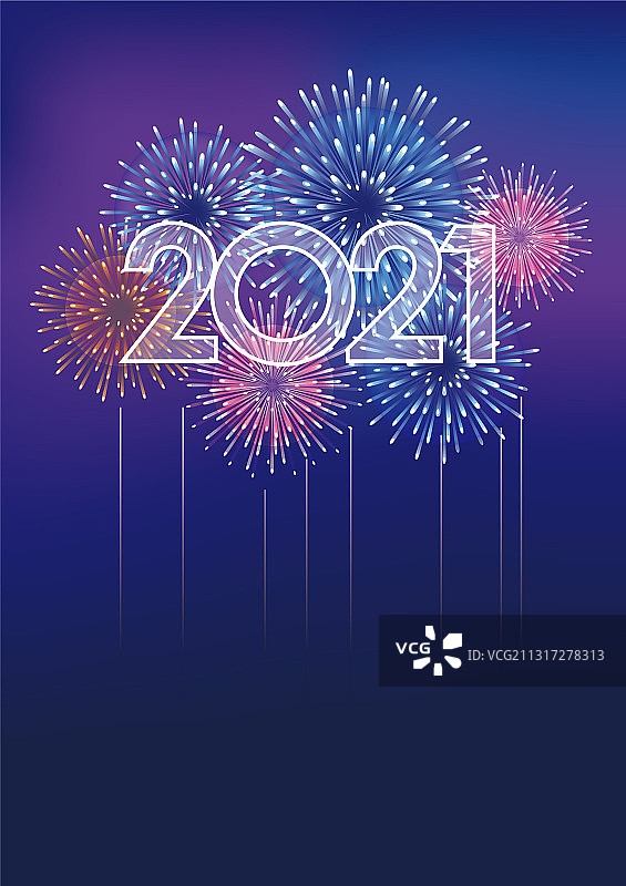2021年烟花背景Logo与文本区域图片素材
