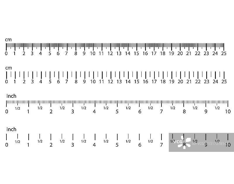 英寸和公制尺，厘米和英寸图片素材