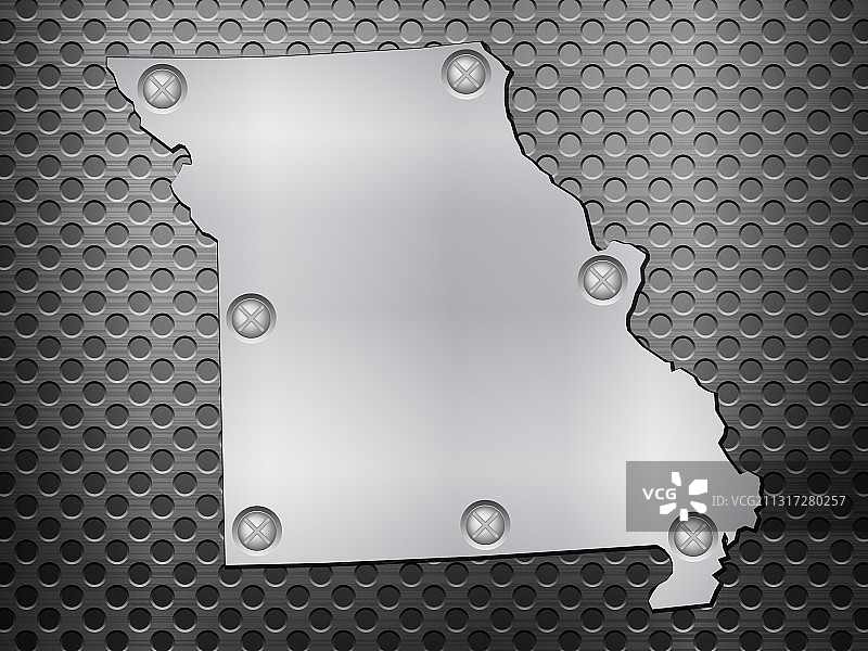 密苏里州金属地图图片素材