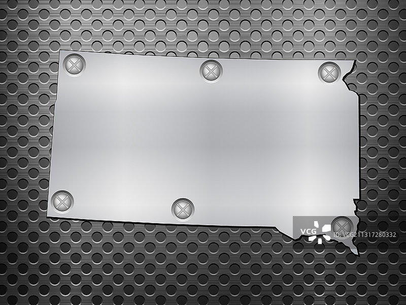 南达科他州金属地图图片素材