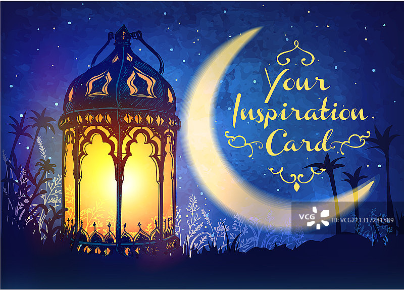 深色背景灯笼贺卡封面图片素材