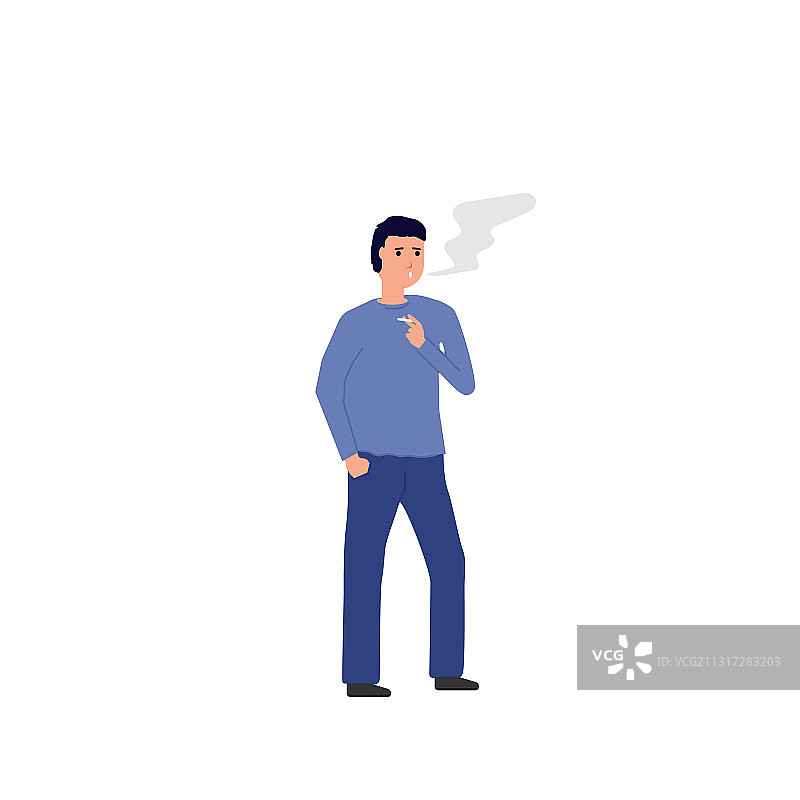 吸烟者站立吸烟图片素材