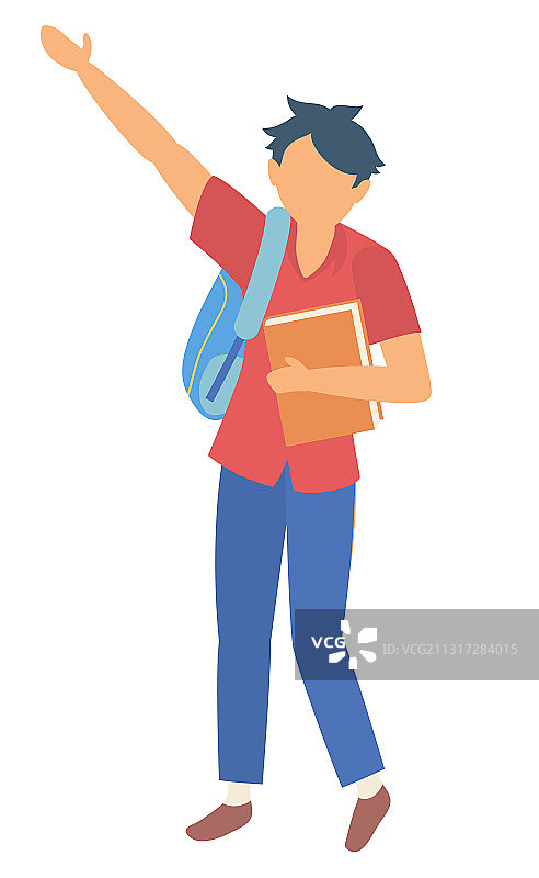 手持书本的现代高中生图片素材