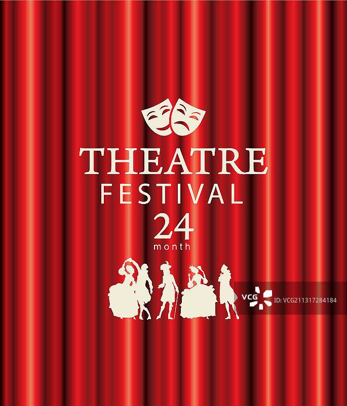 带有红色幕布的戏剧节banner图片素材