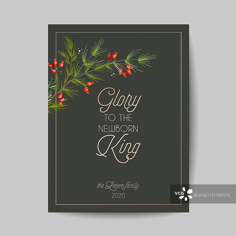 优雅的圣诞节和新年贺卡2021图片素材