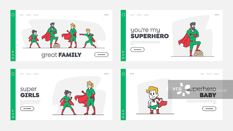 家庭主题着陆页模板图片素材