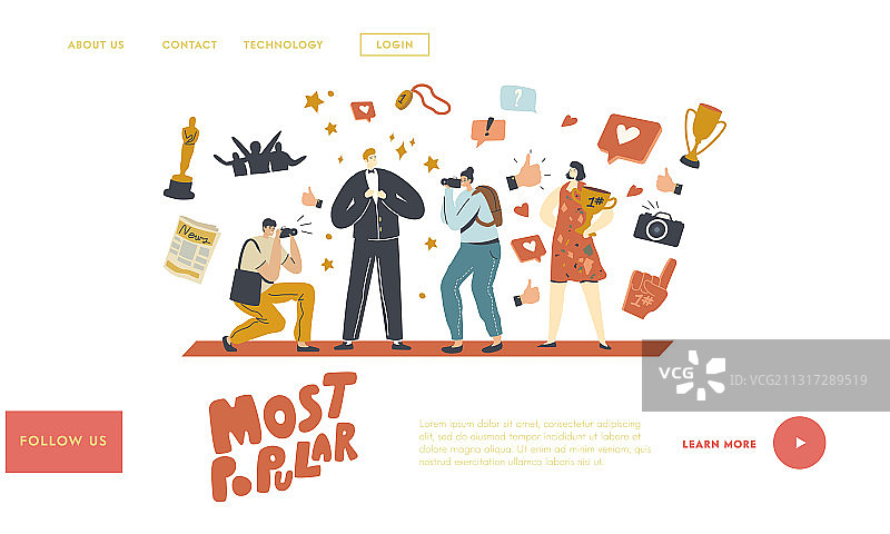 超级明星欢迎页面模板（男）图片素材