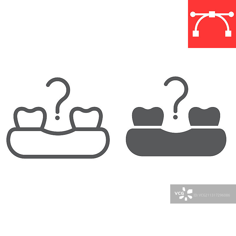 掉牙齿线和符号图标图片素材