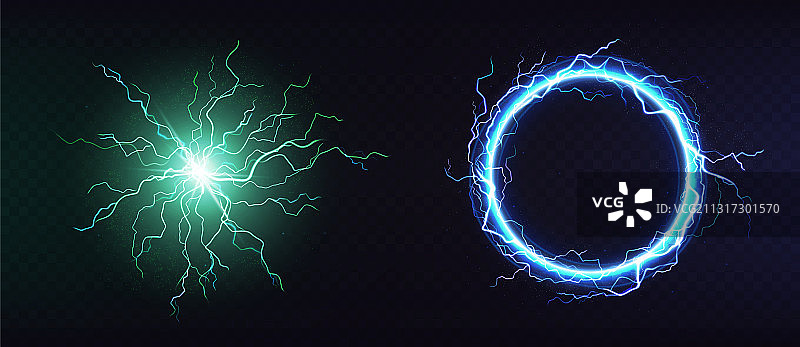 3D闪电球圆形框架图片素材