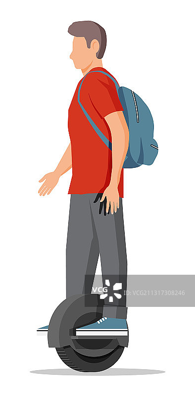 在单轮车轮上的男子图片素材