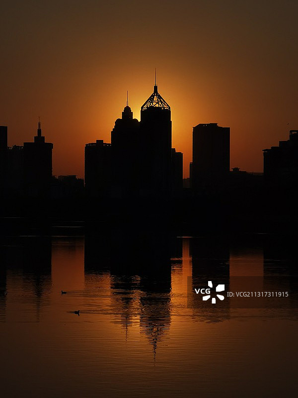 日落南湖图片素材