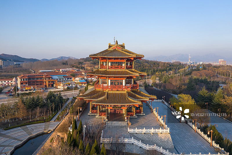 山东招远市黄金阁图片素材