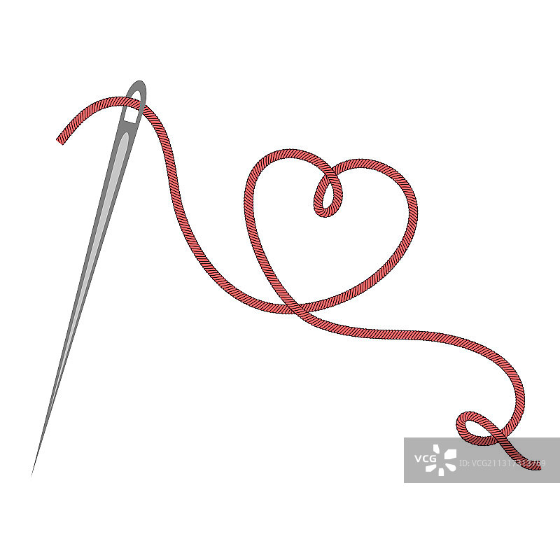 心形与穿针引线图片素材