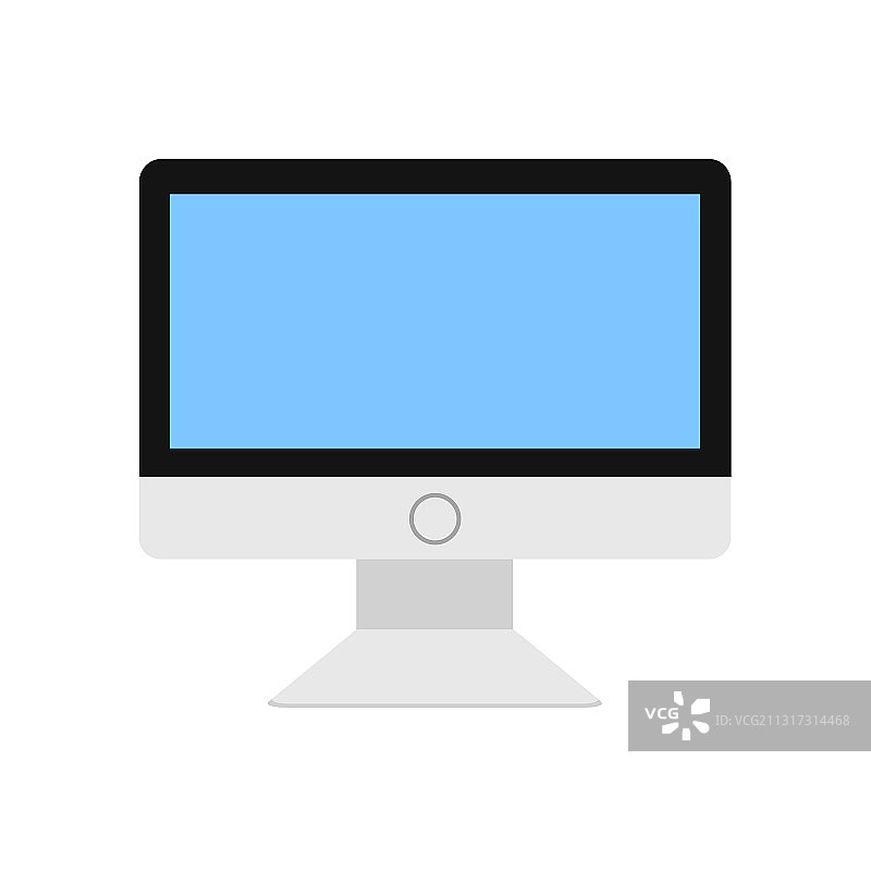 白色背景上的卡通风格电脑显示器图标图片素材