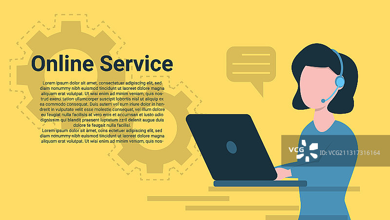 戴着耳机用笔记本电脑工作的女人图片素材