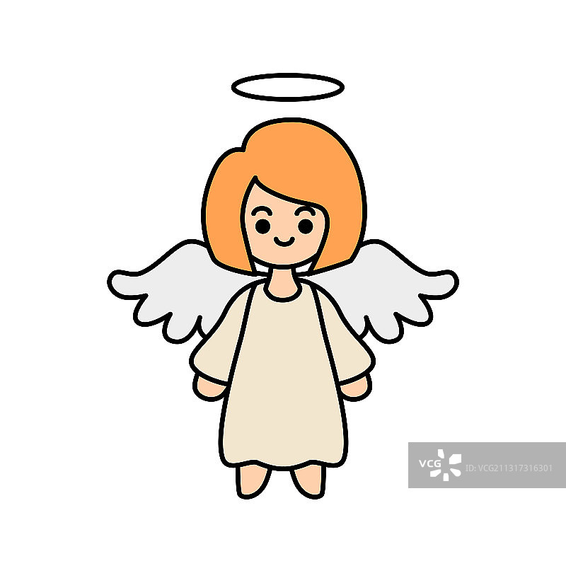 带翅膀的天使卡通形象图片素材