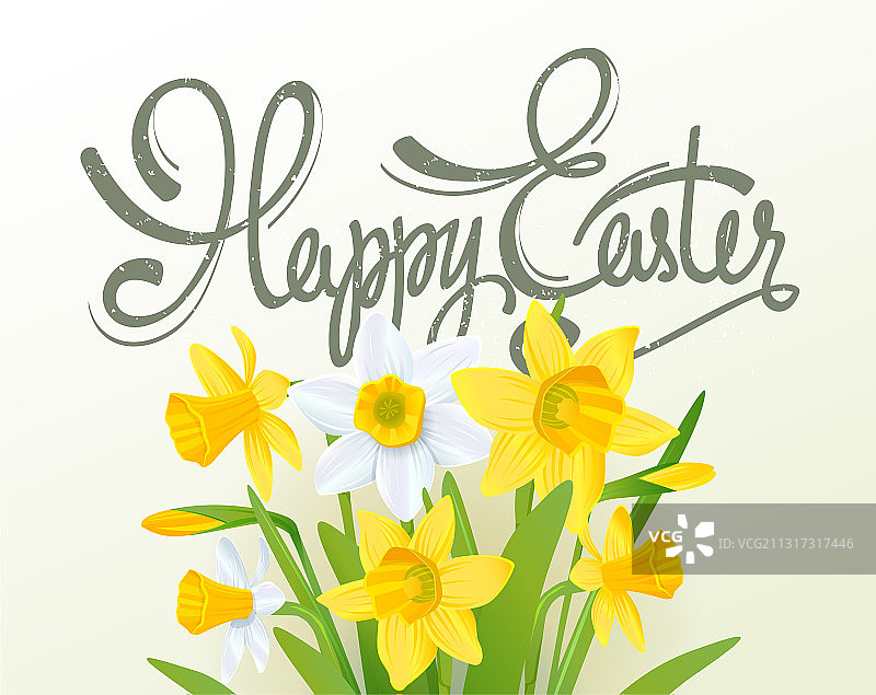 复活节快乐字母书法卡片图片素材
