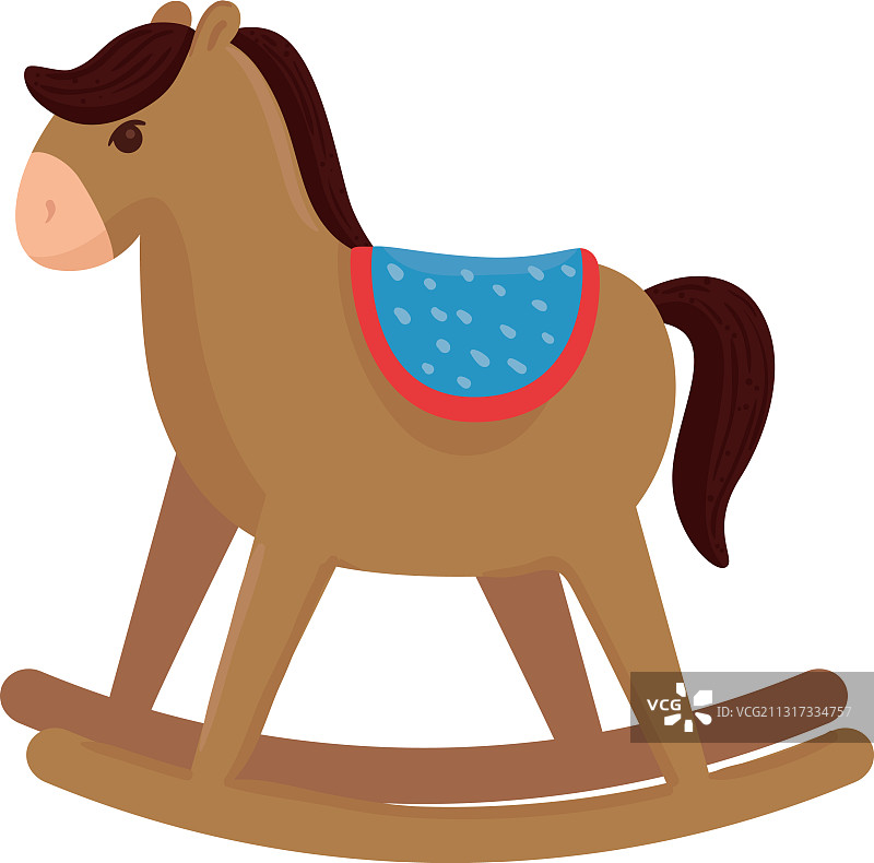 白色木制儿童玩具摇马图片素材