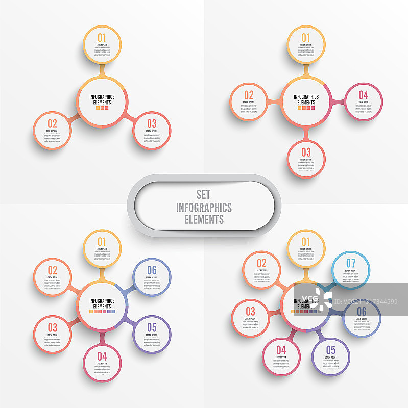 3D纸质标签信息图表模板图片素材