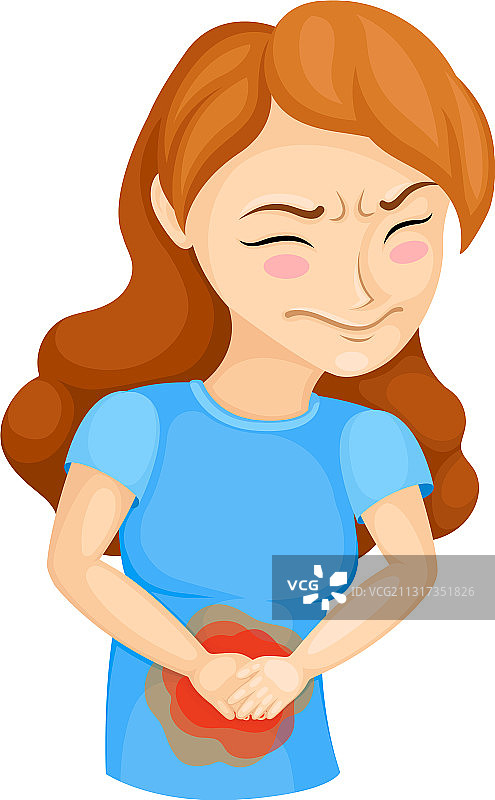 年轻女人感到胃痛图片素材