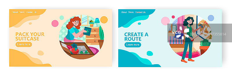 女人将急救箱装入旅行箱图片素材