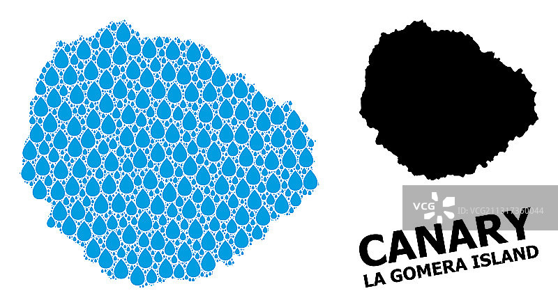 拉戈梅拉岛液体拼贴地图图片素材