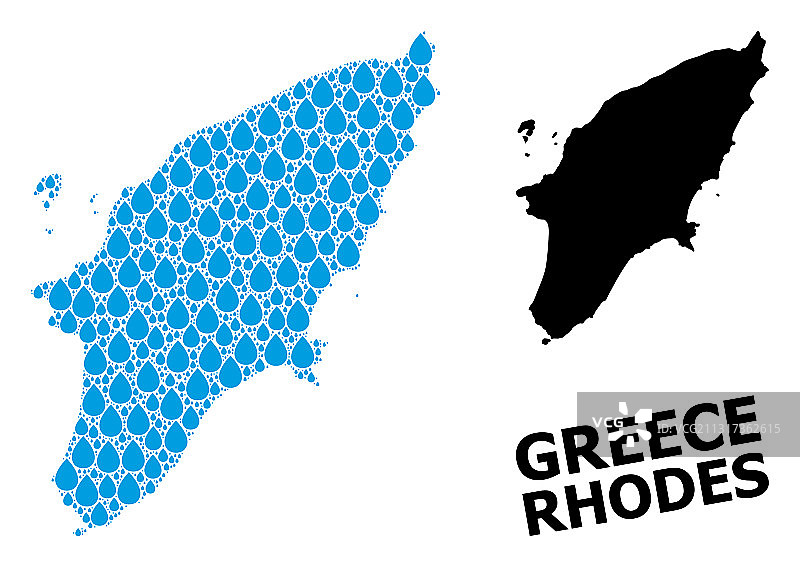 罗德岛液体露珠拼贴地图图片素材