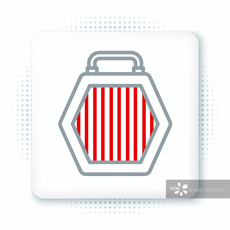 白色背景上的宠物携带箱线性图标图片素材