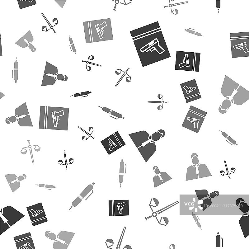 证据袋、手枪或枪支、天平图片素材