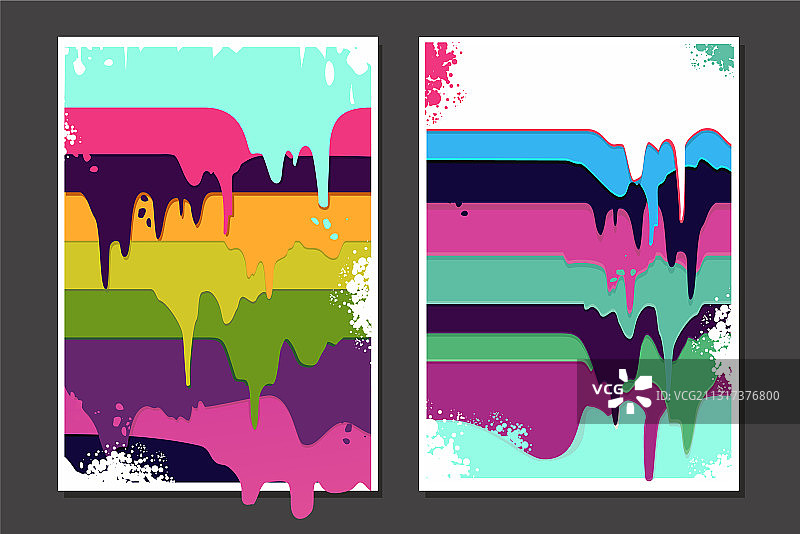 油漆涂鸦海报套装图片素材