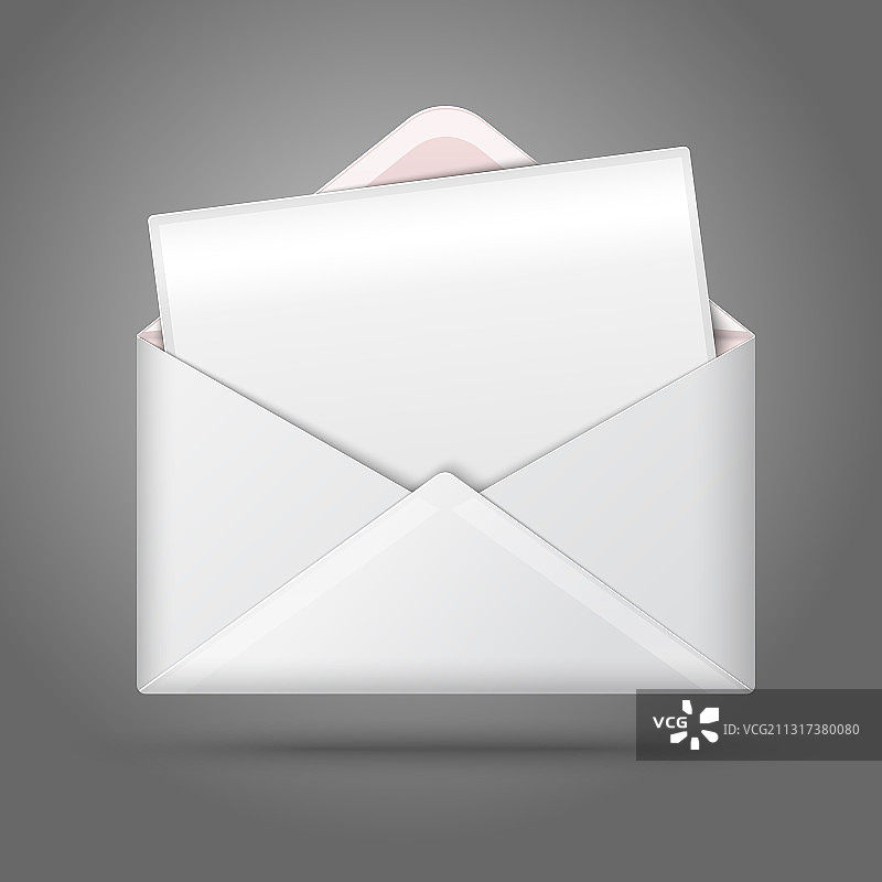 用于您的空白白色打开的信封和明信片图片素材