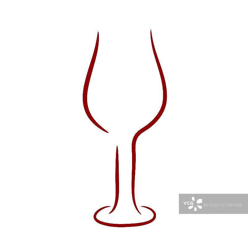 手绘酒杯商业酒庄Logo图片素材