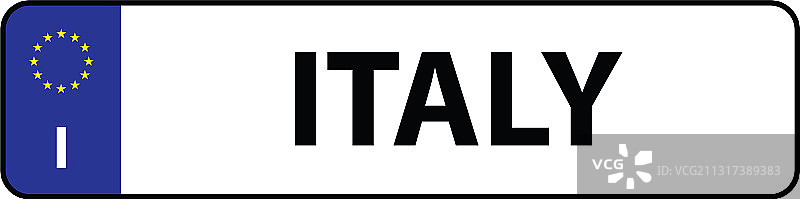 欧盟意大利车牌标志图片素材