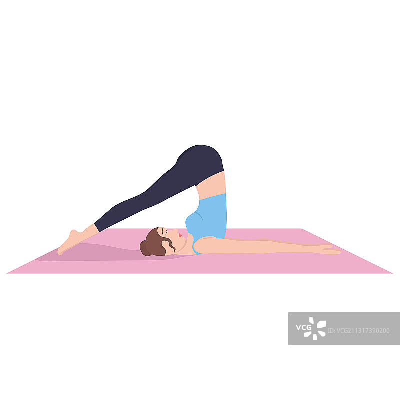 做身体锻炼的年轻女人合集图片素材