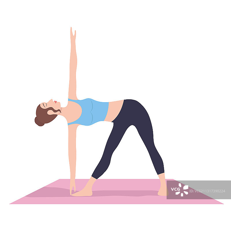 做身体锻炼的年轻女人合集图片素材