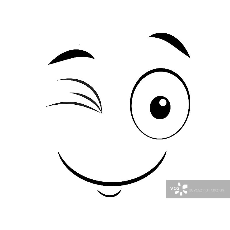 卡通面部表情丰富的眼睛和嘴巴角色图片素材