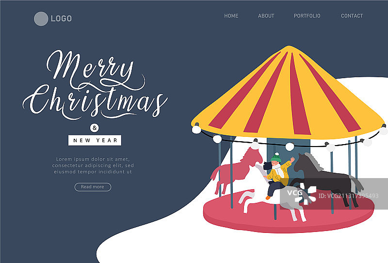 圣诞新年引导页模板图片素材