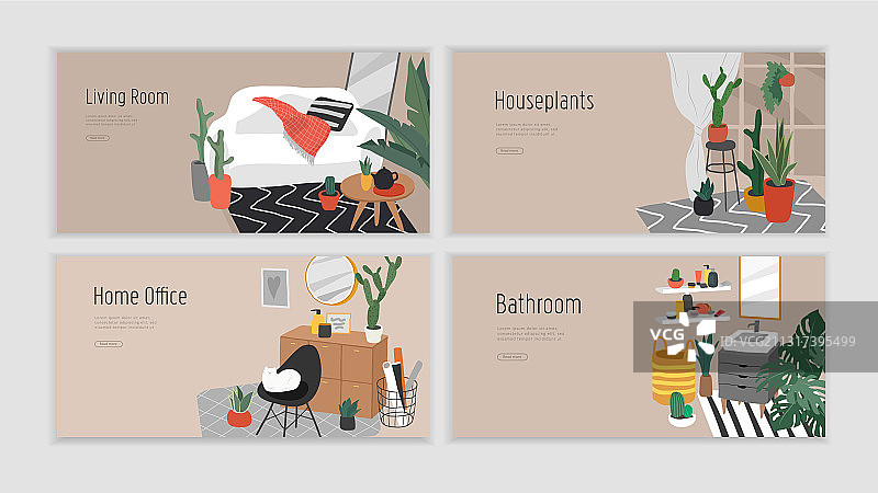 室内设计着陆页模板图片素材