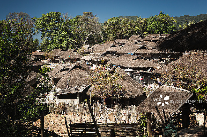 翁丁寨  中国最后一个原始部落 云南省临沧市沧源县图片素材