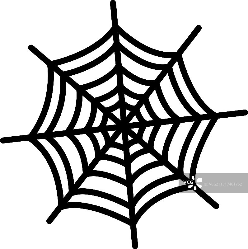 蜘蛛网图标剪影风格图片素材